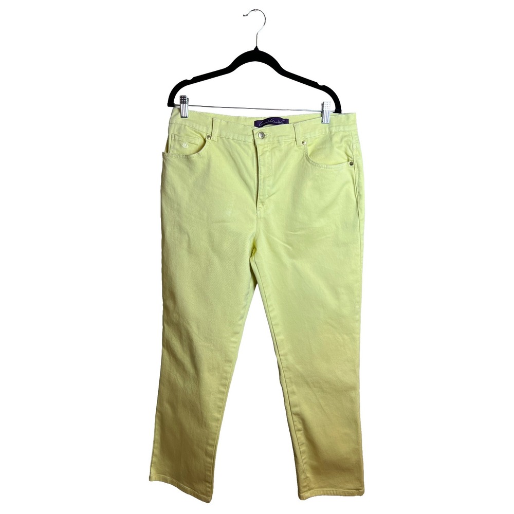 Gloria Vanderbilt Amanda Jeans Yellow Size 14 Coastal Grandmother 2012  Women